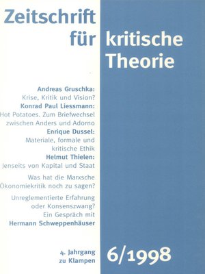 cover image of Zeitschrift für kritische Theorie / Zeitschrift für kritische Theorie, Heft 6